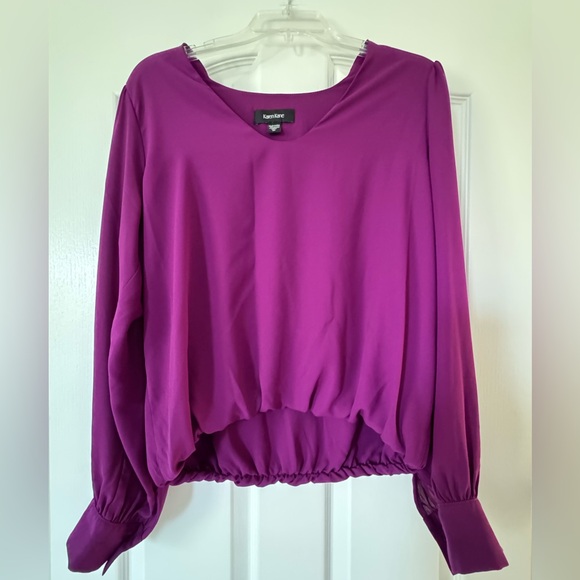 Gorgeous Karen Kane Purple Long Sleeve Blouse Women’s Medium Made in USA - Picture 1 of 7